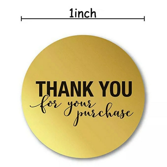 200 pieces gold foil Thank you stickers - Picture 3 of 4